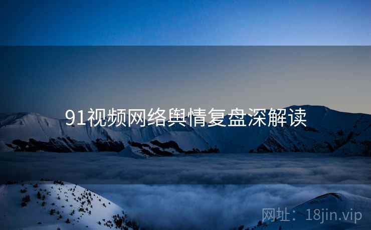 91视频网络舆情复盘深解读