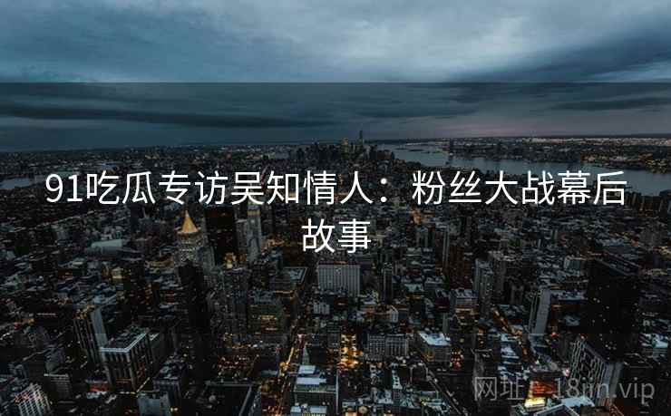 91吃瓜专访吴知情人：粉丝大战幕后故事