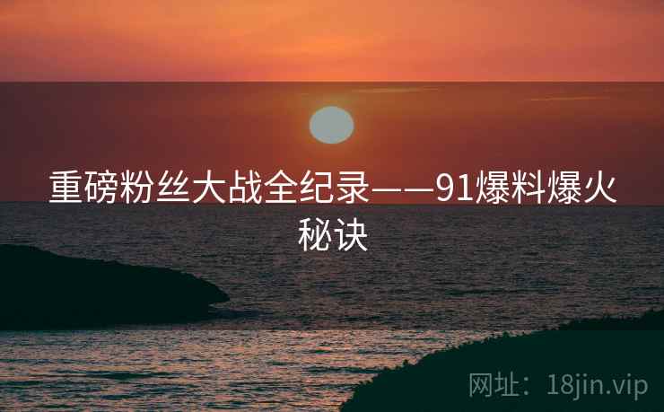 重磅粉丝大战全纪录——91爆料爆火秘诀
